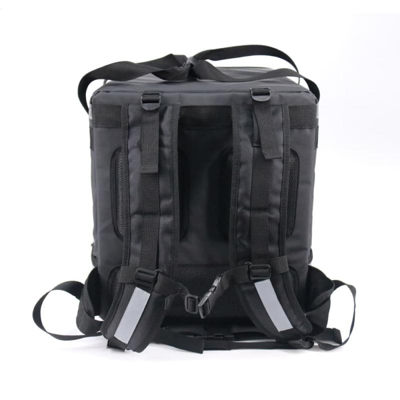 Bicycle delivery backpacks, Food delivery backpacks, Side pocket backpacks, Gray food delivery backpacks