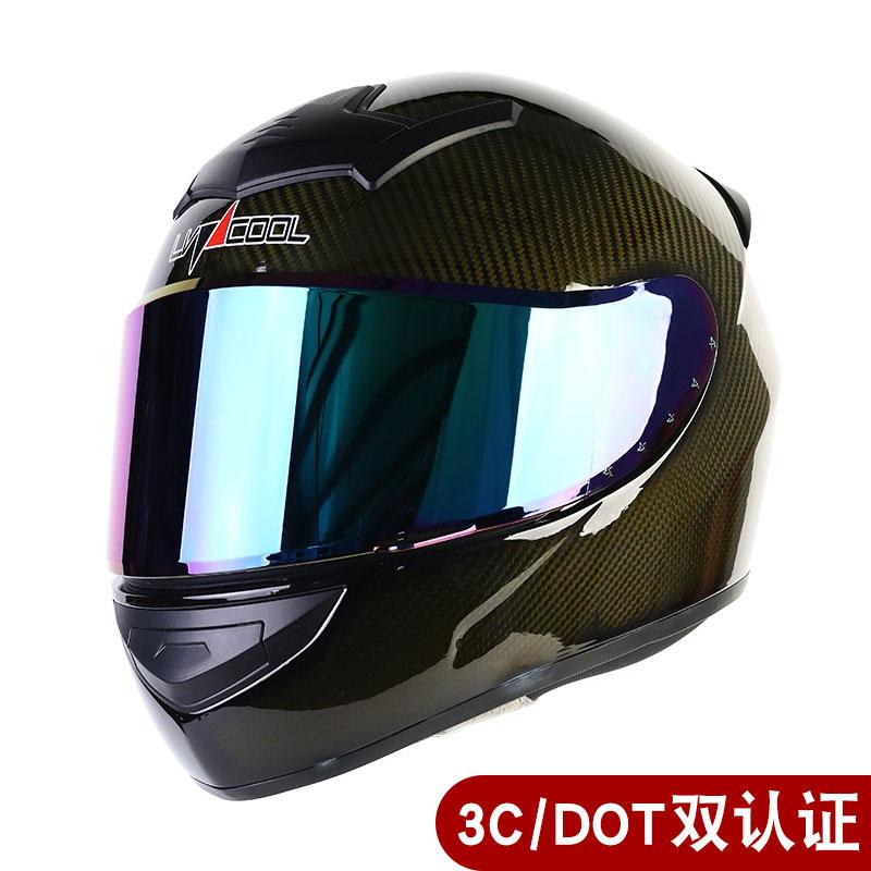 DOT helm full face visor mirror sport motor helm dewasa pengiriman makanan
