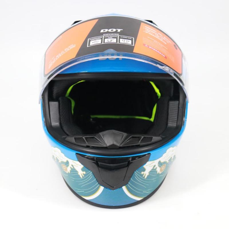 Helm motor DOT full face gloss biru
