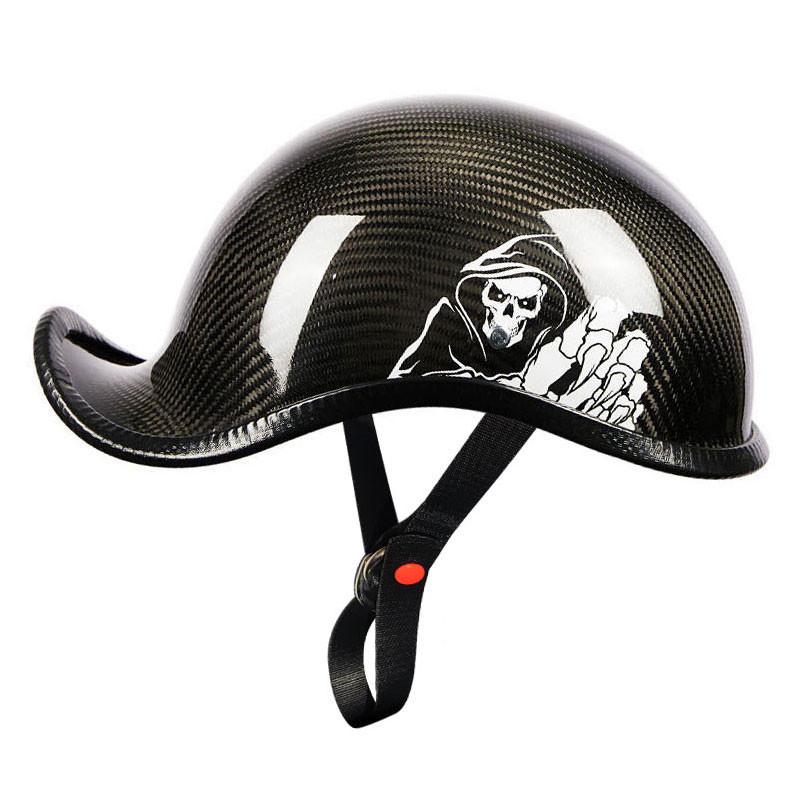helm sepeda motor setengah tengkorak kebebasan hitam untuk pria & wanita - topi tengkorak unisex dewasa untuk skuter sepeda ATV UTV
