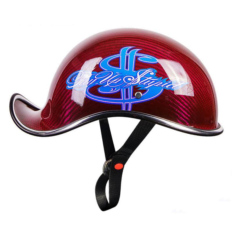 helm sepeda motor setengah tengkorak kebebasan hitam untuk pria & wanita - topi tengkorak unisex dewasa untuk skuter sepeda ATV UTV
