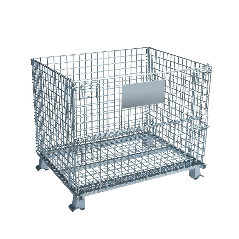 Rolling Galvanized Foldable Wire Mesh Container Storage Cage for Heavy Duty Secure Efficient Logistics