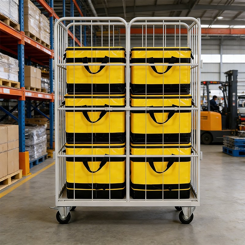 Logistics Roll Cage, Roll Container, Warehouse Trolley, Foldable Roll Cage, Nestable Warehouse Container, Industrial Cargo Trolley, B2B Logistics Equipment, Metal Delivery Cage, Bulk Warehouse Orders