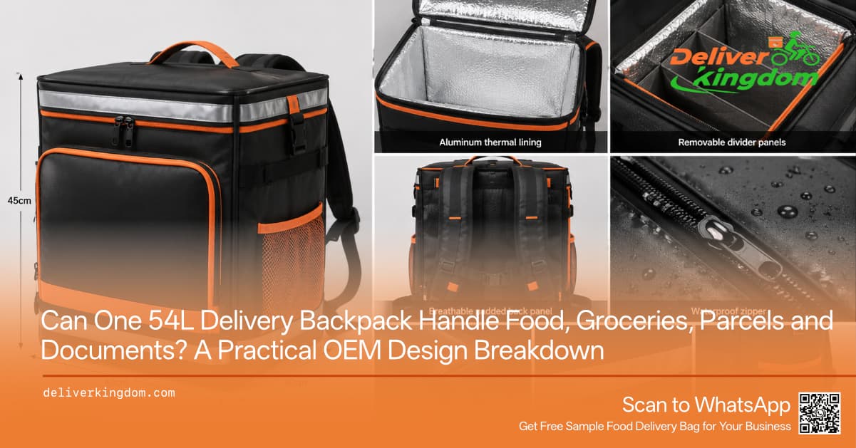 Bisakah Satu Tas Ransel Pengiriman 54L Menangani Makanan, Bahan Makanan, Paket, dan Dokumen? Analisis Desain OEM Praktis